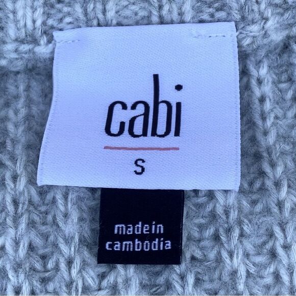 NWOT New Cabi Grey Wrap Pullover Knit Sweater w/Attached Scarf/Shawl S Versatile - Picture 7 of 9